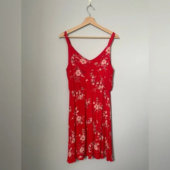 Only Floral Red Dress - Picture 2 of 5